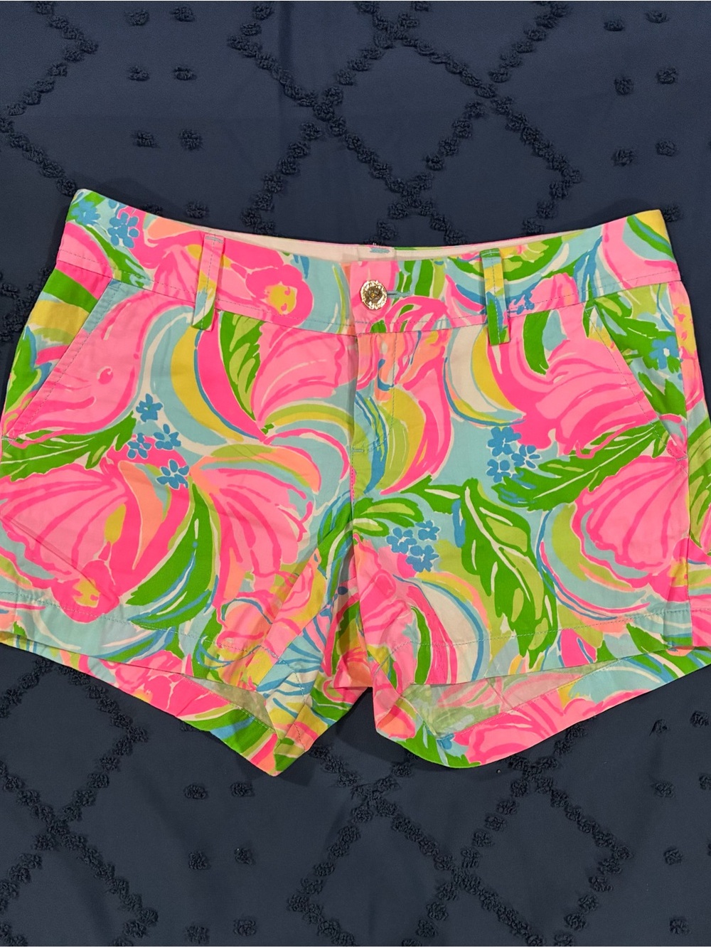 Lilly Pulitzer Callahan Neon Pink Floral Print Shorts